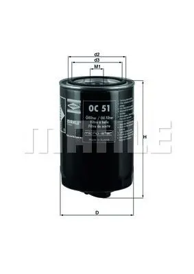 MAHLE FILTRE YAĞ FİLTRESİ MAHLE OC51