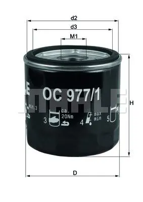 MAHLE FILTRE YAĞ FİLTRESİ MAHLE OC977/1