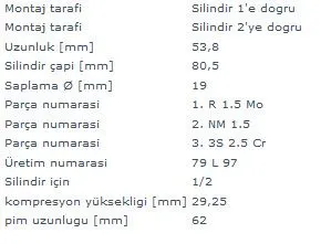 MAHLE MOTOR PİSTON + SEGMAN MAHLE 0220202