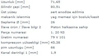 MAHLE MOTOR PİSTON + SEGMAN MAHLE 0299603