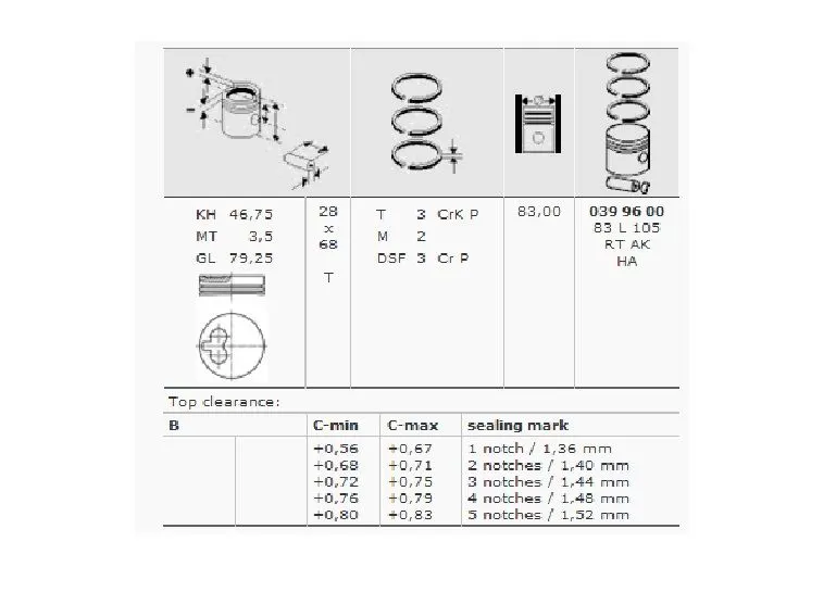 MAHLE MOTOR PİSTON + SEGMAN MAHLE 0399600