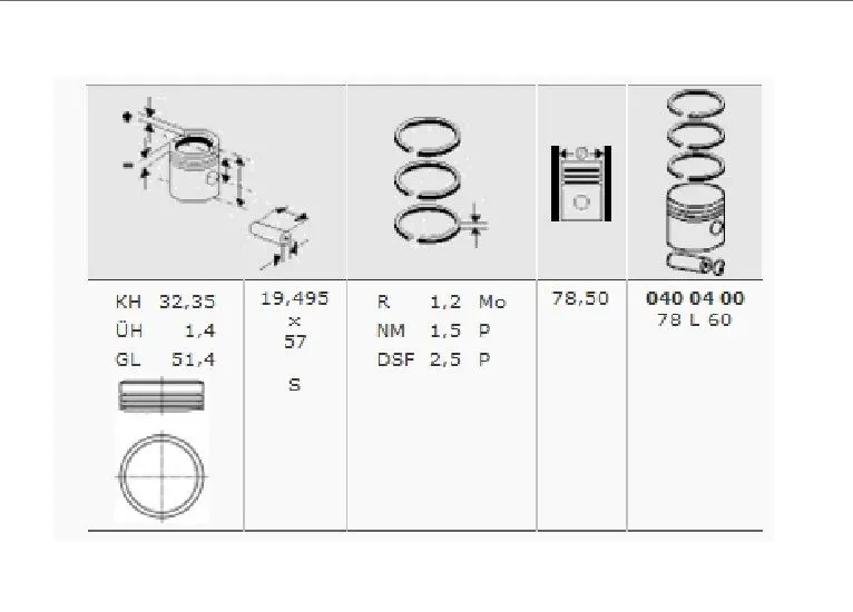MAHLE MOTOR PİSTON + SEGMAN MAHLE 0400400