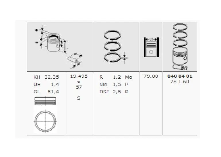 MAHLE MOTOR PİSTON + SEGMAN MAHLE 0400401