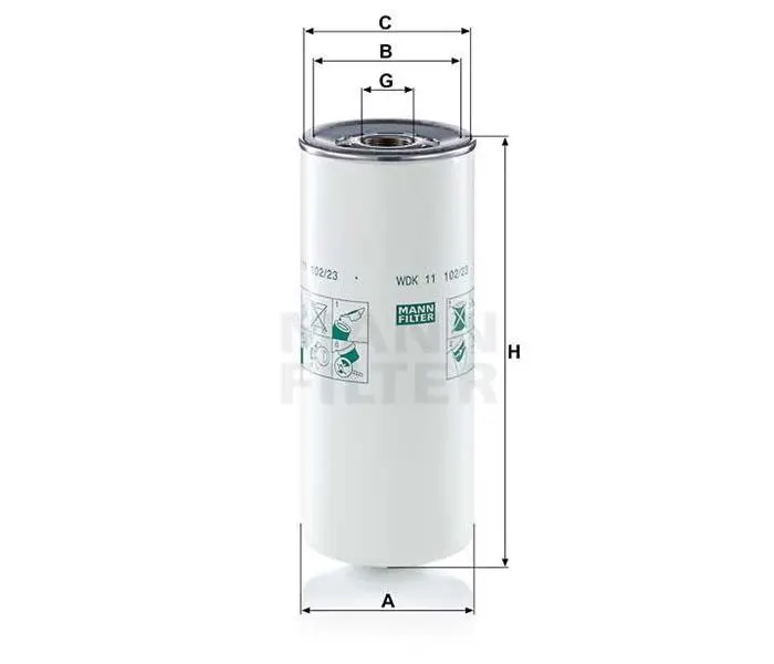 MANN - Ağır Vasıta YAKIT FİLTRESİ MANN WDK11102/23