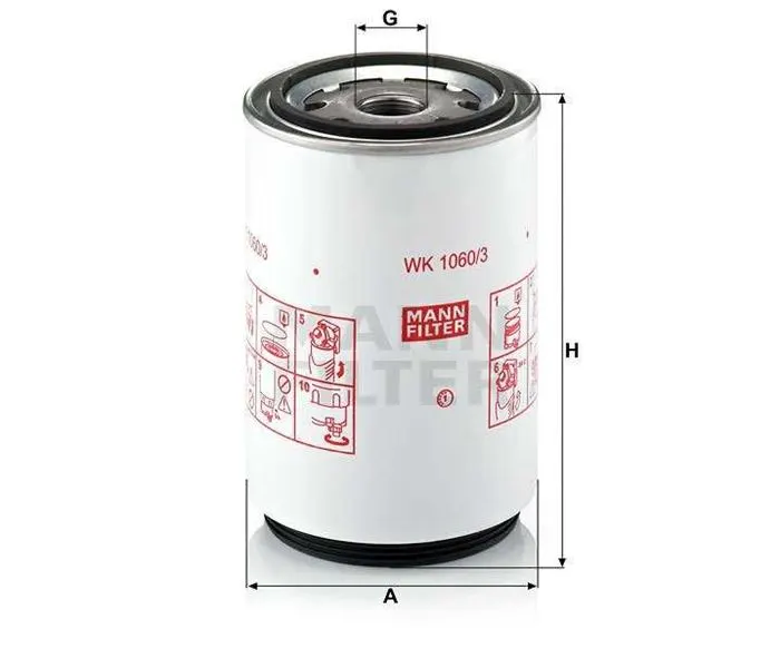 MANN - Ağır Vasıta YAKIT FİLTRESİ MANN WK1060/3X