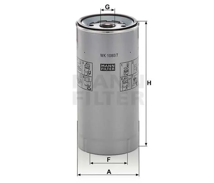MANN - Ağır Vasıta YAKIT FİLTRESİ MANN WK1080/7X