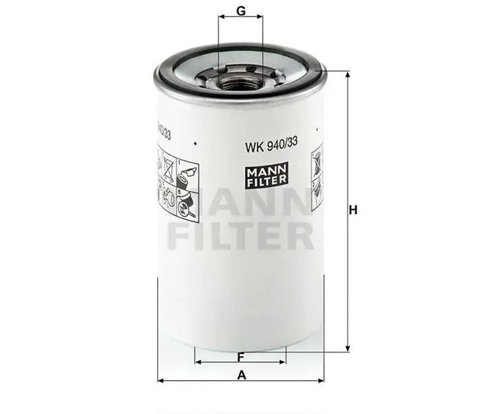 MANN - Ağır Vasıta YAKIT FİLTRESİ MANN WK940/33X