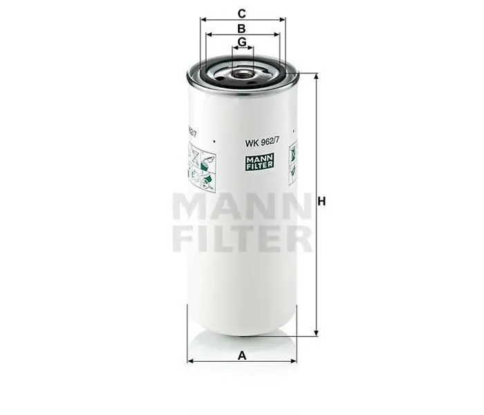 MANN - Ağır Vasıta YAKIT FİLTRESİ MANN WK962/7