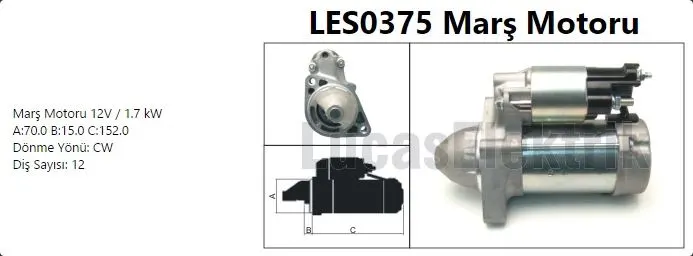 MARŞ MOTORU LUCAS LES0375