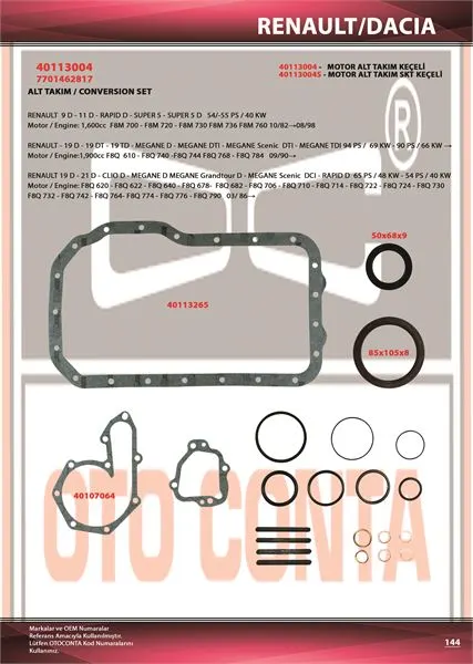 OTO CONTA MOTOR TAKIM CONTA OC 40113004