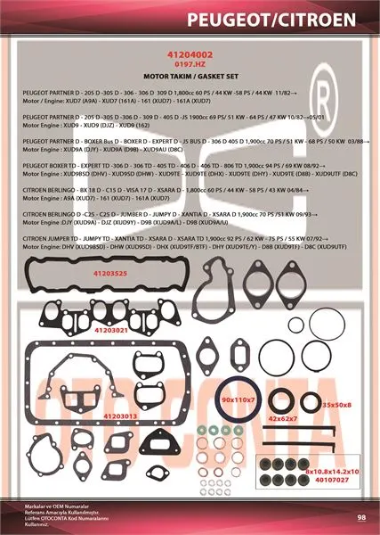 OTO CONTA MOTOR TAKIM CONTA OC 41204002