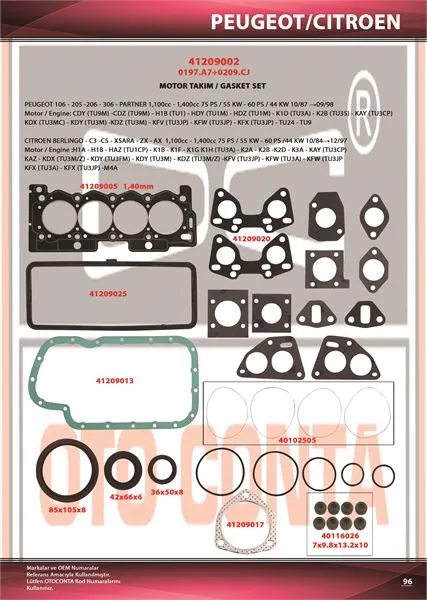 OTO CONTA MOTOR TAKIM CONTA OC 41209002