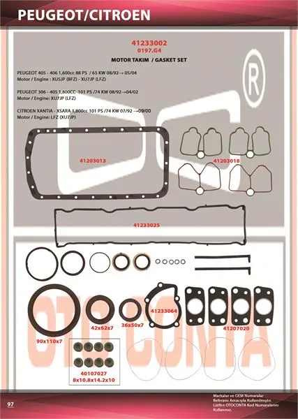 OTO CONTA MOTOR TAKIM CONTA OC 41233002