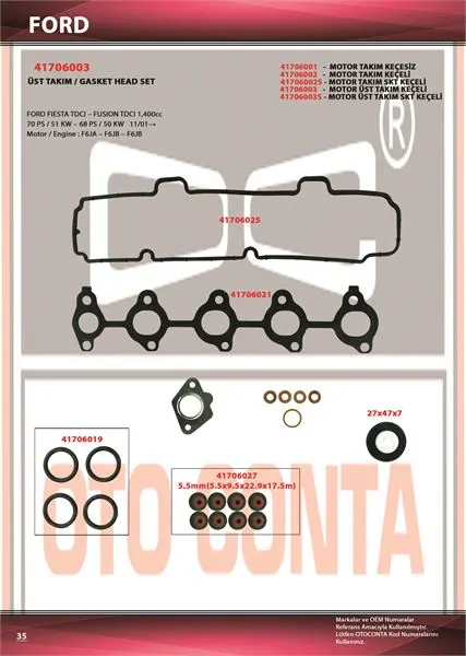 OTO CONTA MOTOR TAKIM CONTA OC 41706003
