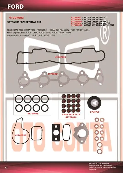 OTO CONTA MOTOR TAKIM CONTA OC 41707003