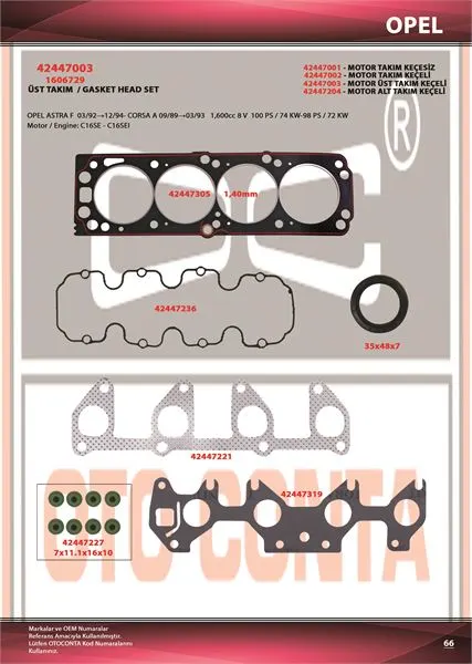 OTO CONTA MOTOR TAKIM CONTA OC 42447003