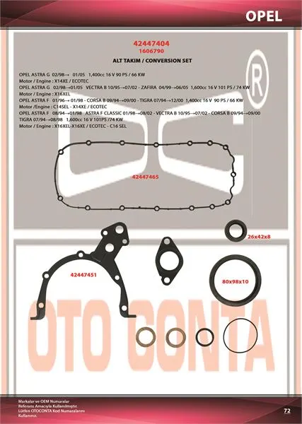 OTO CONTA MOTOR TAKIM CONTA OC 42447404