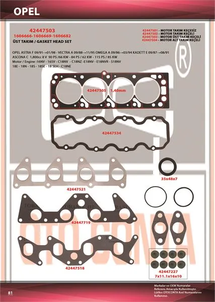 OTO CONTA MOTOR TAKIM CONTA OC 42447503