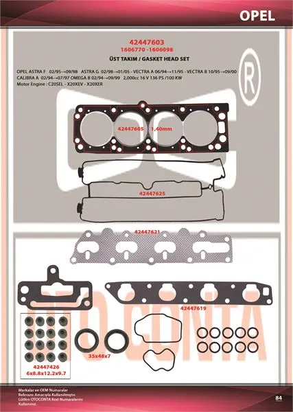 OTO CONTA MOTOR TAKIM CONTA OC 42447603