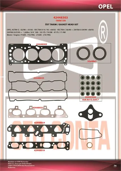 OTO CONTA MOTOR TAKIM CONTA OC 42448303