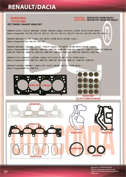 OTO CONTA MOTOR TAKIM CONTA OC 42457203