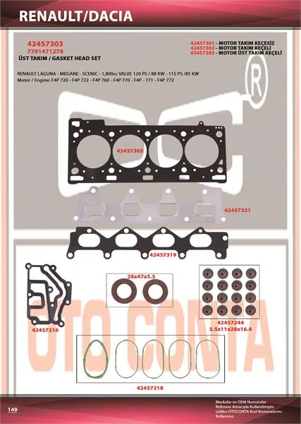 OTO CONTA MOTOR TAKIM CONTA OC 42457303