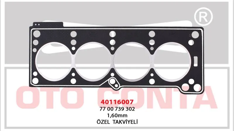 OTO CONTA SİLİNDİR KAPAK CONTASI OC 40116007