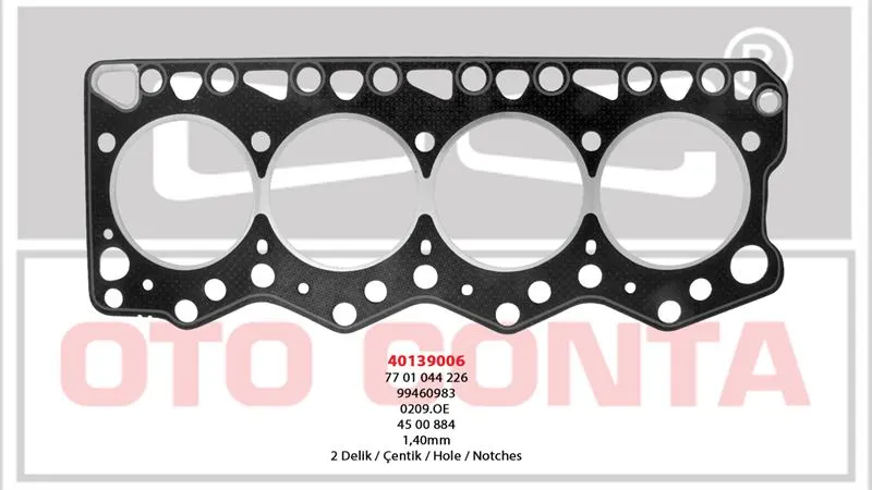 OTO CONTA SİLİNDİR KAPAK CONTASI OC 40139006