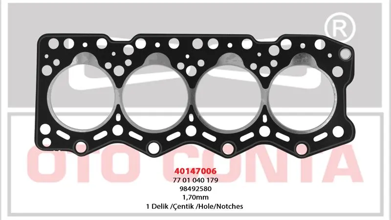 OTO CONTA SİLİNDİR KAPAK CONTASI OC 40147006
