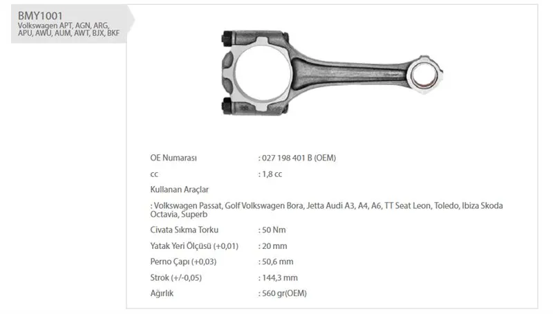 PİSTON KOLU BMY 1001
