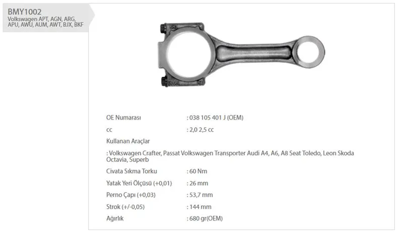 PİSTON KOLU BMY 1002