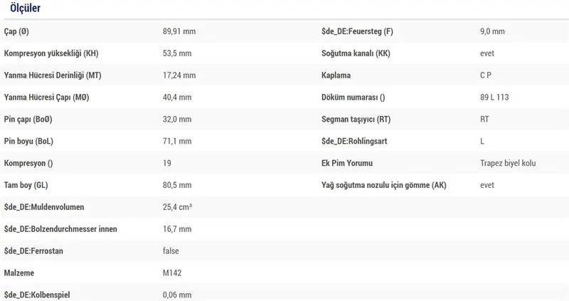 PİSTON + SEGMAN MAHLE 0158000