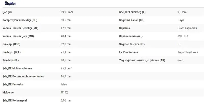 PİSTON + SEGMAN MAHLE 0158900