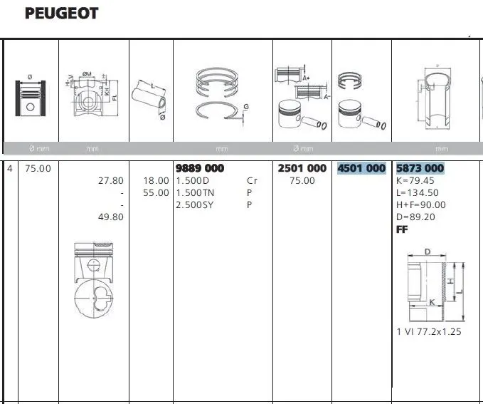 PİSTON + SEGMAN YENMAK 31-04501-000