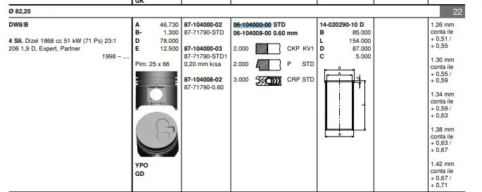 SEGMAN GOETZE 61040000G