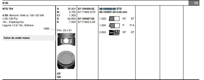 SEGMAN GOETZE 61045005G