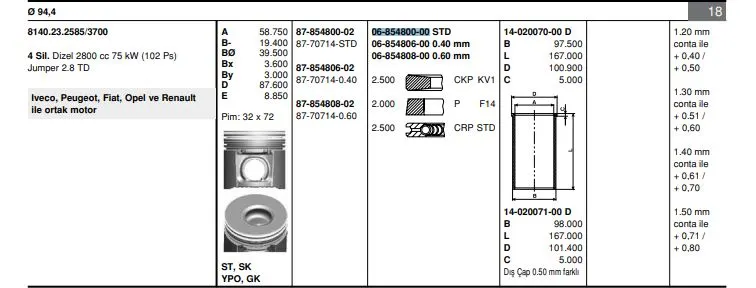 SEGMAN GOETZE 68548000G