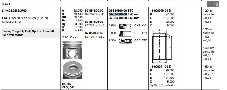 SEGMAN GOETZE 68548060G