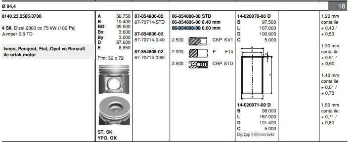SEGMAN GOETZE 68548080G