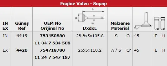 SUPAP EGZOZ TAKIMI GUNES 4419-4420