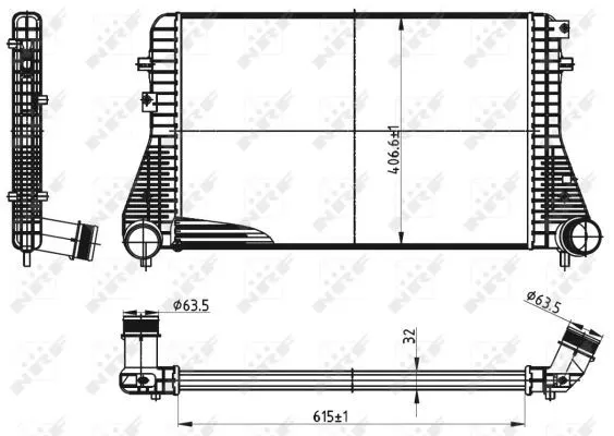 TURBO RADYATÖRÜ INTERCOOLER NRF 30316