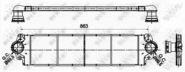 TURBO RADYATÖRÜ INTERCOOLER NRF 30354