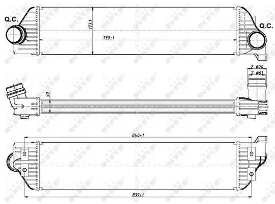 TURBO RADYATÖRÜ INTERCOOLER NRF 30358
