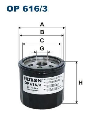 YAĞ FİLTRESİ FILTRON OP 616/3